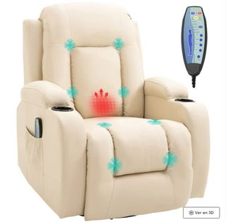 Sillón Relax Masaje Reclinable Beige