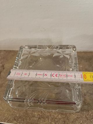 Porta oggetti in vetro decorato