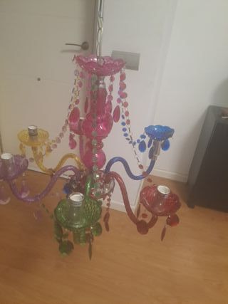 Lámpara infantil multicolor cristal y plástico