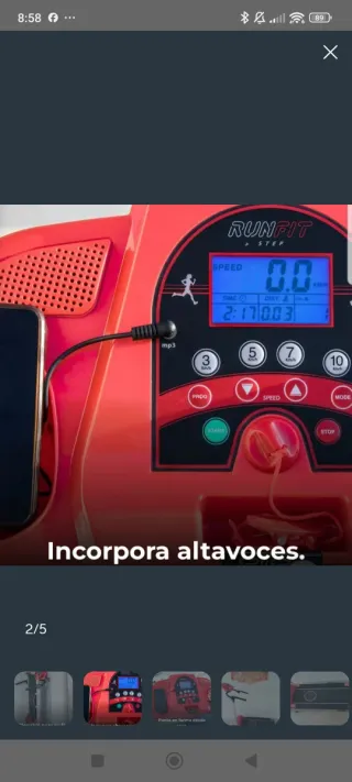 Cinta correr plegable y alfombra insonorizante