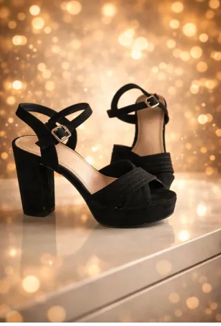 Sandalias de tacón negras