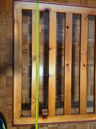 Somier y cabecero de madera y metal