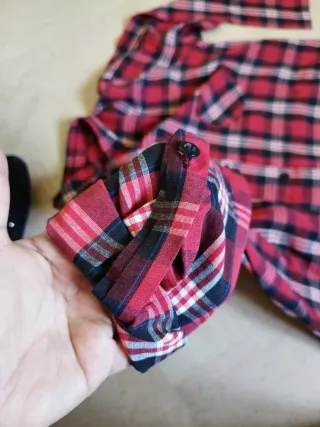 Camicia donna a quadri rossa e nera