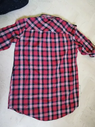 Camicia donna a quadri rossa e nera