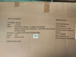 Tumbona Jardín Aruba Ruedas Gris 200x65x33,5cm