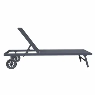 Tumbona Jardín Aruba Ruedas Gris 200x65x33,5cm