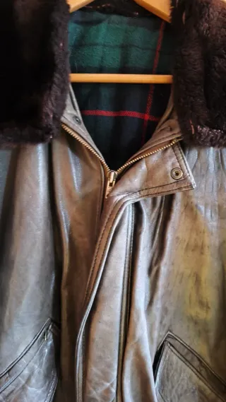 Chamarra de cuero Marrón