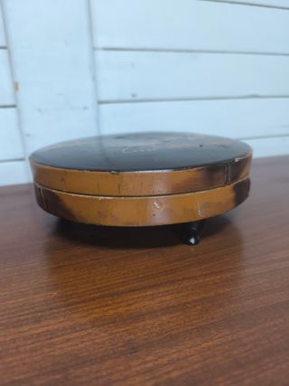 Caja Oriental Antigua Madera Negra Dorada