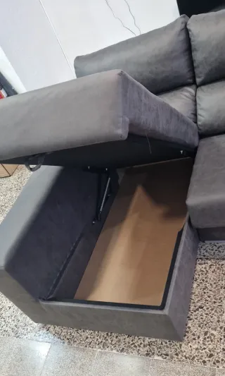 Sofá Chaiselongue Gris Tela