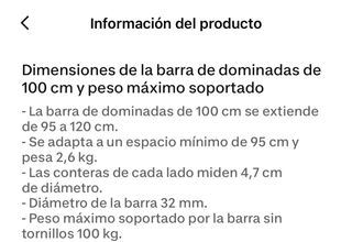 Barra de dominadas 100cm