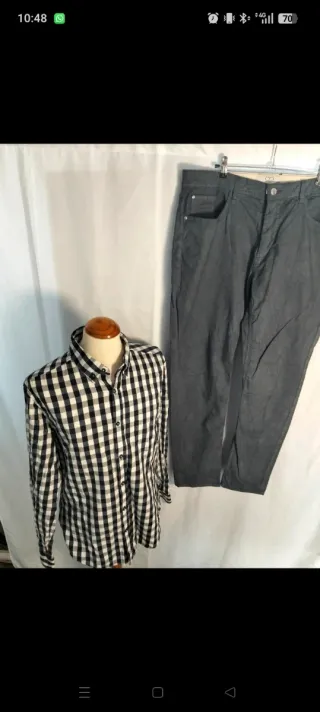 Camisa cuadros hombre talla M