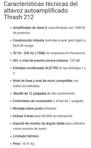ALQUILER - Altavoz Mackie Thrash 212 - 1300W
