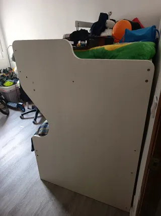 Cama nido infantil blanca y azul