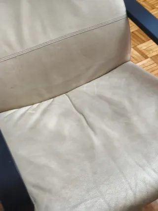 Sillón Ikea Piel Beige y Negro