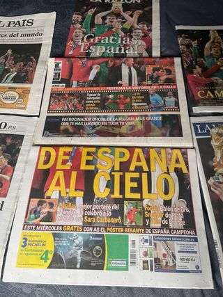 Periódicos España ganó Mundial Iniesta Sudafrica