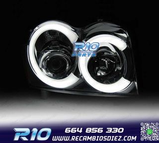 FAROS JEEP GRAND CHEROKEE 05-08 LUZ DIURNA LED CROMADO