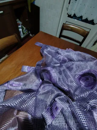 Tenda viola e argento neroa in tessuto