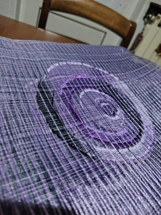 Tenda viola e argento neroa in tessuto