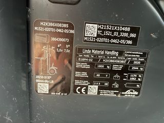 Carretilla Elevadora Linde E18PH 2020 Posicionador