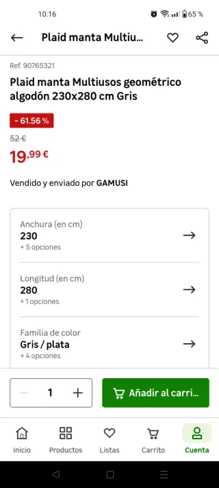 Manta Multiusos Algodón Geométrico 230x280