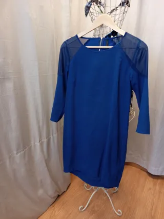 Vestido azul con mangas de gasa Talla M