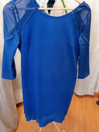 Vestido azul con mangas de gasa Talla M