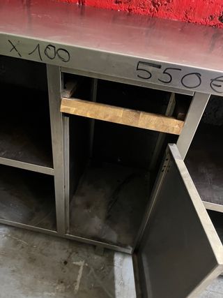 Mueble cafetero inoxidable con estante 2,80x60x100
