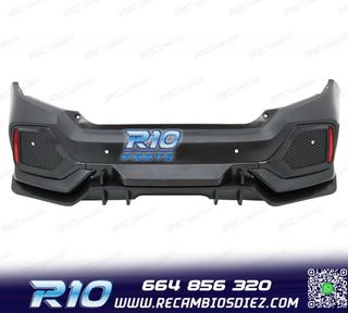 PARAGOLPES TRASERO HONDA CIVIC 16- LOOK TYPE R