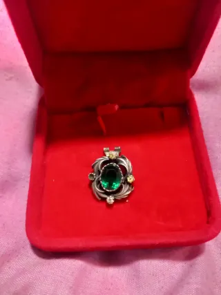 Colgante Plata Esmeralda Sintética