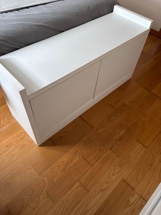 Banco Zapatero Madera Maciza Blanco