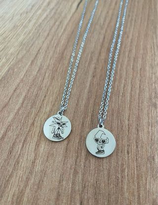 Pack 2 collares pareja mora luna y estrella