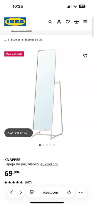 Espejo de pie Ikea blanco