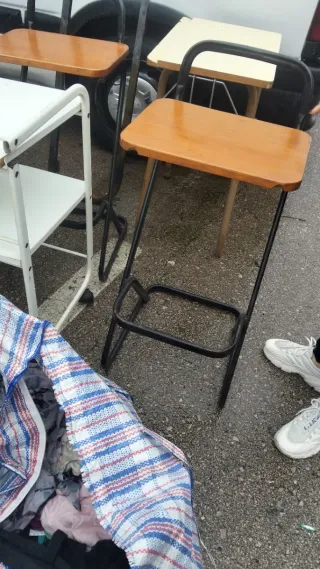 Bancos de bar madera y metal