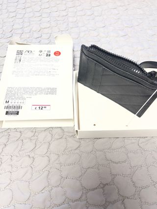 Monedero tarjetero Zara negro sin estrenar