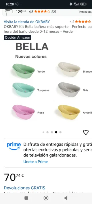Bañera bebé con soporte y desagüe