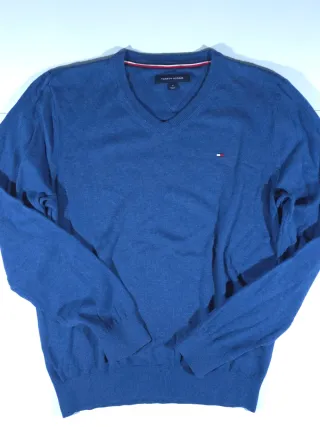 Maglione Tommy Hilfiger V-neck Blu avio M