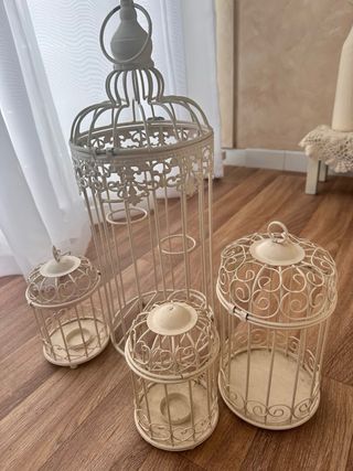 Juego de 4 jaulas decorativas vintage