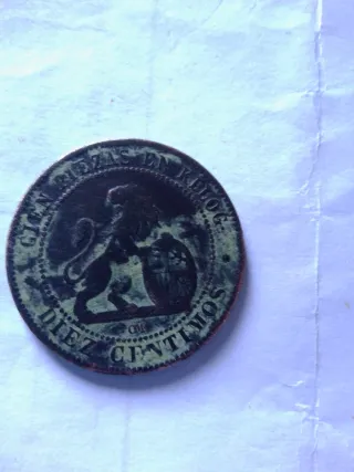 Moneda Antigua 1870 Diez Gramos