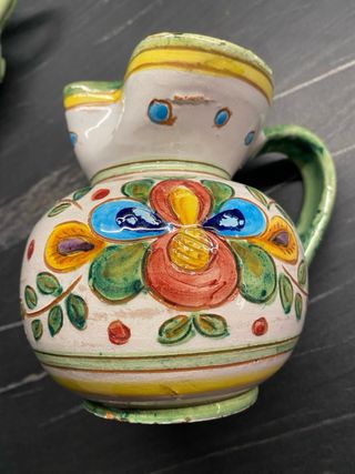Coppia Brocche Vino Deruta Ceramica Artistica
