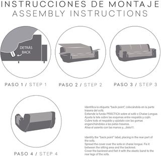 Fodera per divano a 3 posti beige/grigio