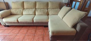 Sofá modular beige y marrón