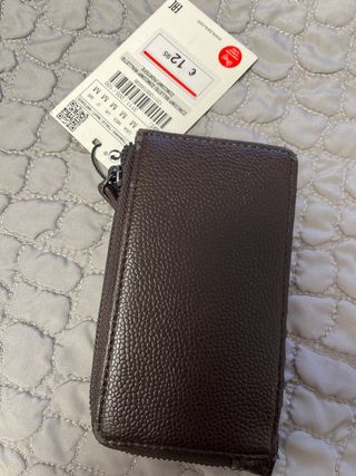 Billetera tarjetero Zara marrón sin estrenar