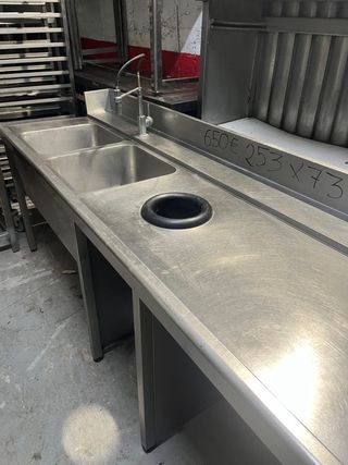 Fregadero industrial acero inoxidable 253x73x89