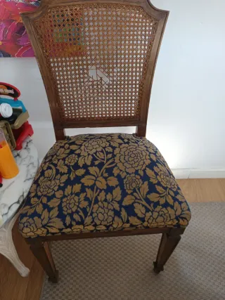 Conjunto 6 Sillas Roble con Rattan