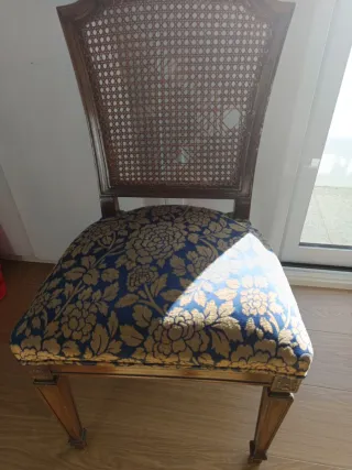 Conjunto 6 Sillas Roble con Rattan