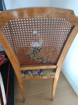 Conjunto 6 Sillas Roble con Rattan