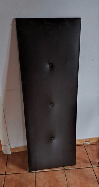 Cabecero de cama polipiel negro/marrón