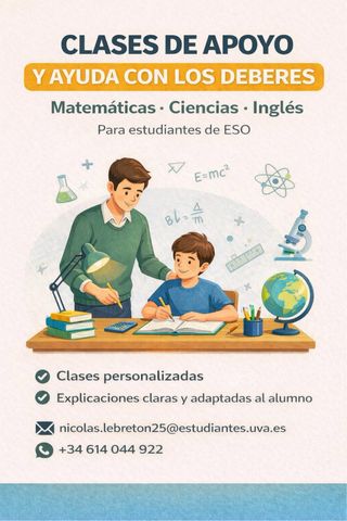 Clase de apoyo ESO y ayuda con los deberes