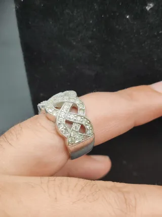 Anello Argento 925 Fascia Larga Zircone