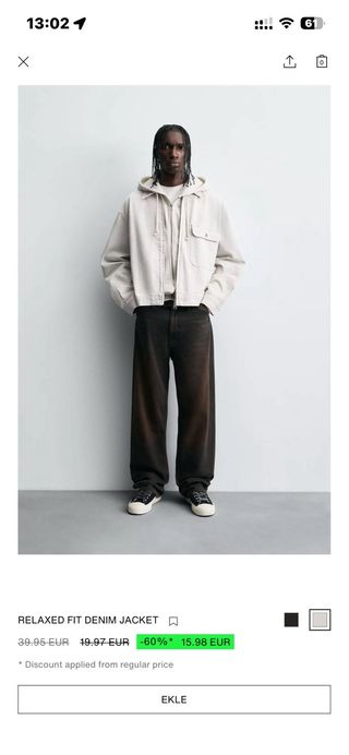 Chaqueta vaquera Zara Man Beige Talla XL